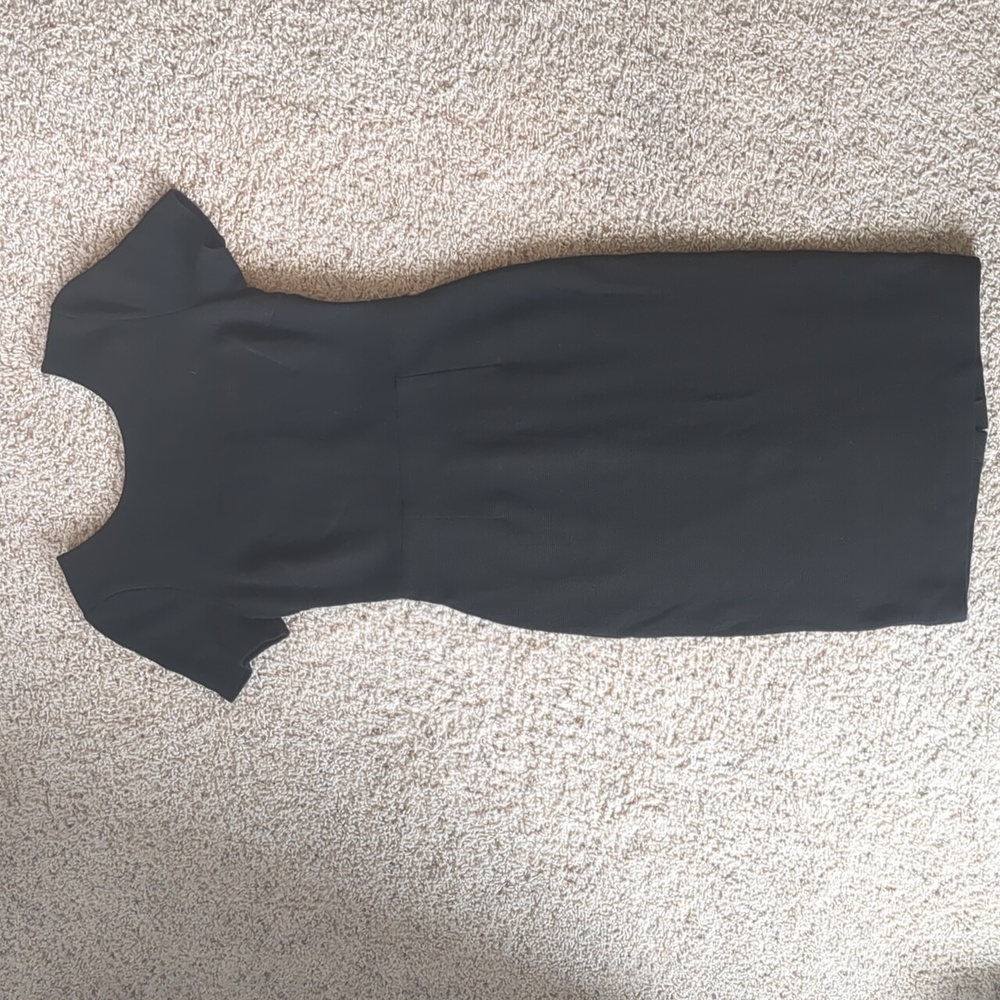 Boden Women's Ribbed Black Dress Lined size US 6R knee length with Scoop Back